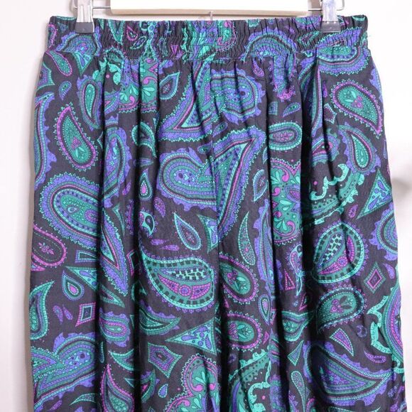 Vintage 1980's High Waist Paisley Tapered Leg Pants - Picture 3 of 10